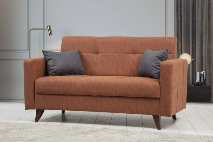 Atelier Del Sofa Polya Sofá Cama de 2 Plazas Rojo Teja